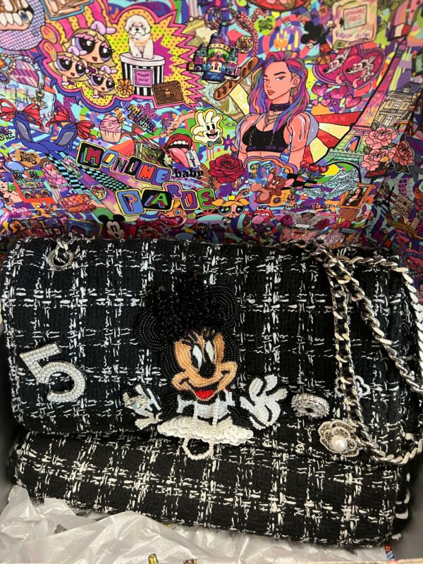 Borsa  Minime Paris  Medium  Bianca e Nera "Minnie" - immagine 9